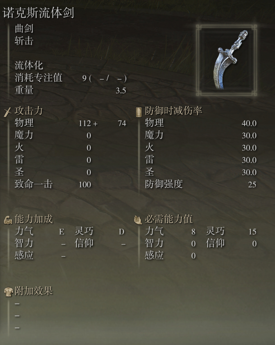 艾尔登法环诺克斯流体剑武器图鉴(艾尔登法环诺克斯流体剑武器图鉴)