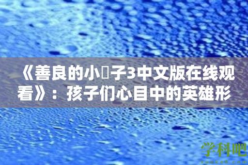 《善良的小峓子3中文版在线观看》：孩子们心目中的英雄形象
